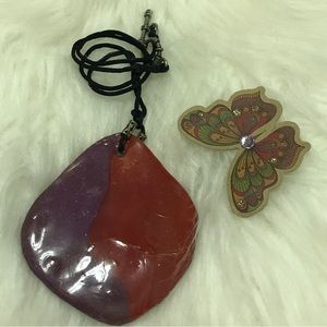 Boho Ceramic one of a Kind Hand Craft One of a Kind Handmade Necklace